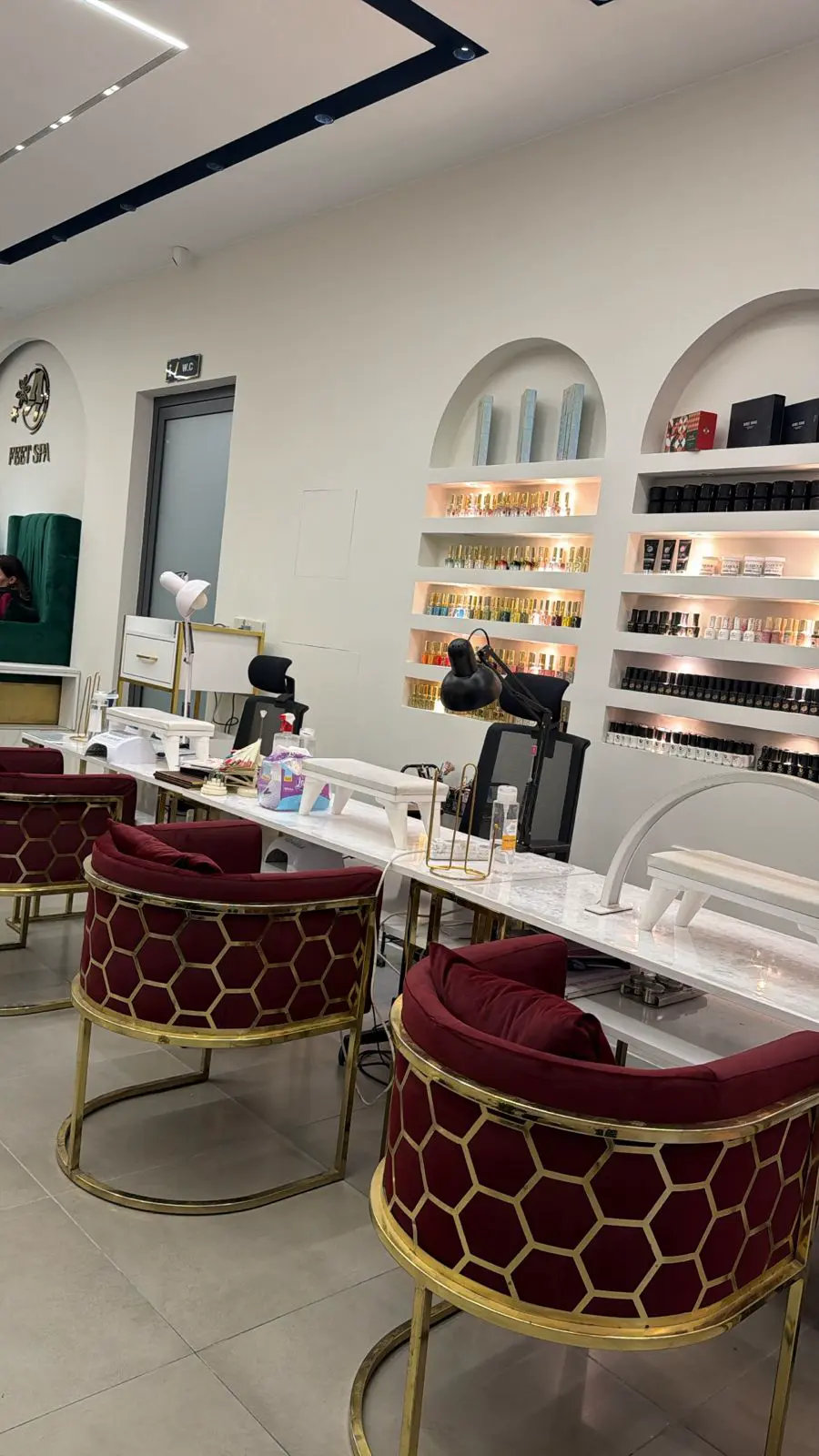 Elegant lounge interior at Divine Beauty Salon